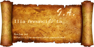 Ilia Annunciáta névjegykártya